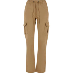 Urban Classics Dames twill cargo broek met hoge taille
