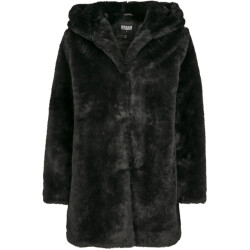 Urban Classics Dames teddy fleece mantel met capuchon