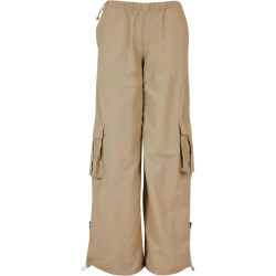 Urban Classics Dames nylon gekreukelde wijde cargo broek