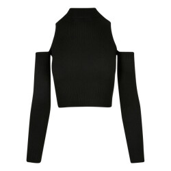 Urban Classics Dames ribgebreide schouderuitsnijdingen top met lange mouwen