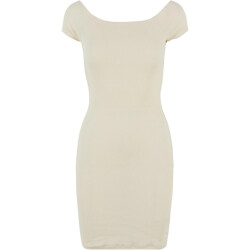 Urban Classics Dames ribbed off shoulder dress