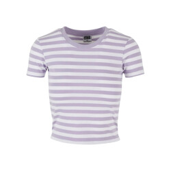 Urban Classics Dames gestreept kort t-shirt