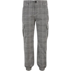 Urban Classics Jongens glen plaid cargo joggingbroek met all-over print