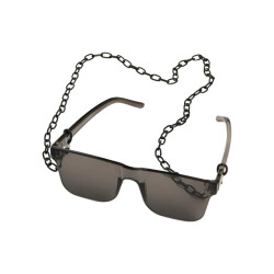 Urban Classics Unisex 105 rechthoekige zonnebril voor volwassenen met ketting