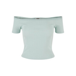 Urban Classics Dames geribbelde organic off shoulder top