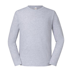 Fruit of the Loom Heren iconic 195 premium heather t-shirt met lange mouwen