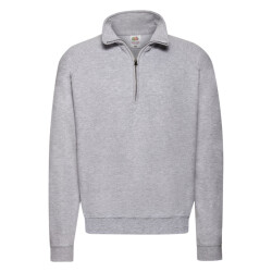 Fruit of the Loom Uniseks classic heather zip neck sweatshirt voor volwassenen
