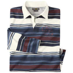 Atlas For Men Herenpoloshirt met contrasterende lange mouwen