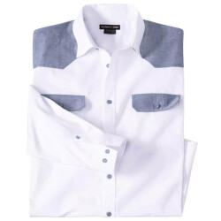 Atlas For Men Heren western shirt met contrast paneel