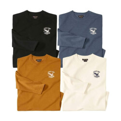 Atlas For Men Heren eagle corps t-shirt met lange mouwen (set van 4)