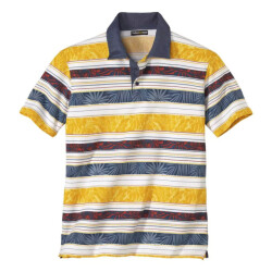 Atlas For Men Heren gestreept jersey poloshirt