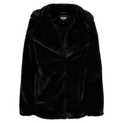 Urban Classics Dames teddy fleece jas met kapkraag