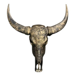 Vtw Living Buffel schedel skull bedrukt skull voor aan de muur dierenhoofd schedel