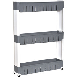 4goodz Opbergrek op wielen met 3 vakken 54x12x72 cm /wit