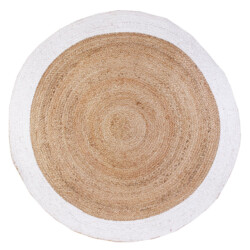 4goodz Vloerkleed jute 2-tone rond Ø 120 cm /wit