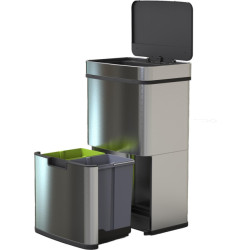 4cookz ® smart waste rvs afvalscheidingsprullenbak met sensor 72 liter