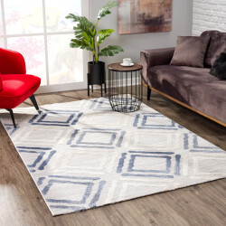 Muratap Evra burano modern vloerkleed laagpolig tapijt blauw- 200x280 cm