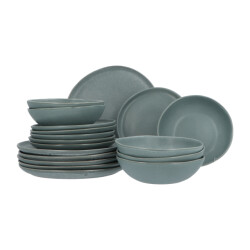 Secret de Gourmet Aardewerk servies spring grey 6 persoons 18-delig -
