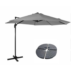 4goodz Zweefparasol set draaibaar roma 300 cm met parasolvoeten licht