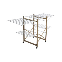4goodz Droogrek verrijdbaar 27 meter drooglengte houtlook 176x60x104 cm