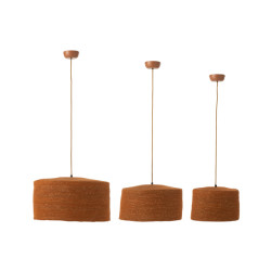 J-Line set van 3 hangende lamp moonj gras roest 50x50x26cm