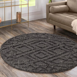 Muratap Luxus shaggy plus hoogpolig vloerkleed hoog laag design - rond zacht