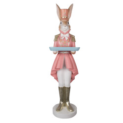Clayre & Eef Beeld konijn 124 cm roze keramisch materiaal paasdecoratie