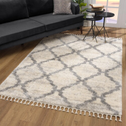 Muratap Oslo hoogpolig vloerkleed scandinavisch design - franjes- 160x230 cm