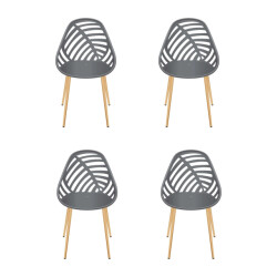 Home Deco Factory Almeria 4 stuks comfortabele tuinstoelen -