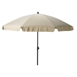 4goodz Tuinparasol/strandparasol met volant 200 cm zwarte buis cremekleurig
