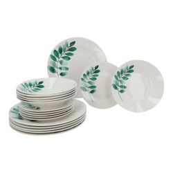 Secret de Gourmet Servies porselein 6 persoons set 18 delig vegetal wit/