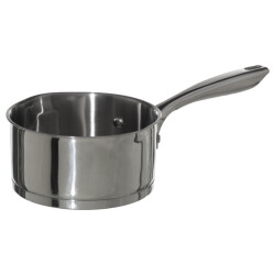 4goodz Pfas vrij rvs dubbelwandige steelpan 16 cm doorsnede 1 liter zilver