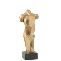 J-Line D- torso geometrisch goud 21x13.5x51cm