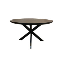 Livingfurn eetkamertafel jesper round black 130x130x76 cm mangohout