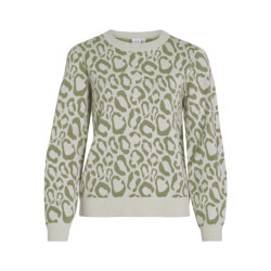 Vila Viril ls jacquard knit top1 ecru dessin