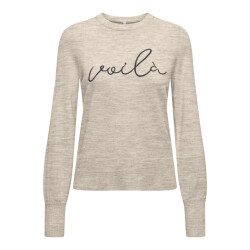 Only Onlibi ls emb o-neck cc knt off-white