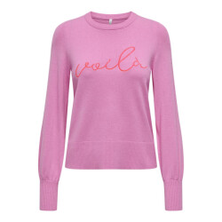 Only Onlibi ls emb o-neck cc knt pink