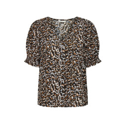 Only Onljanet ss v-neck smock top cs pt dessin
