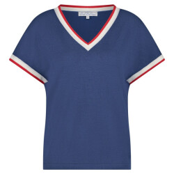 Red Button Jerry v-neck blue