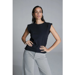 Homage to Denim H-cs25m106 sleeveless top with gathering