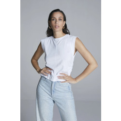 Homage to Denim H-cs25m106 sleeveless top h gathering