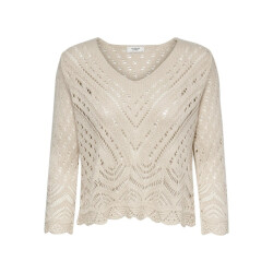 Jacqueline de Yong new sun 3/4 cropped pullover knt 15212788 tapioca