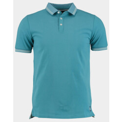 Bos Bright Blue Polo korte mouw jason polo fine pique contras 24108ja01bo/316 dark ocean