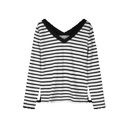 Helena Hart 7650 top v-neck stripe /wit