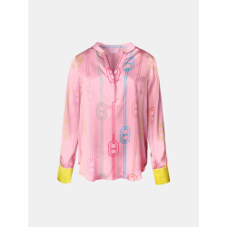 Mucho Gusto ® blouse monza roze kleurrijke kettingen