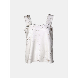 Mucho Gusto ® paillettentop ecru zilver