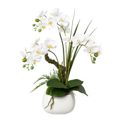 Kopu ® kunstbloem orchidee 46 cm met bloempot phalaenopsis