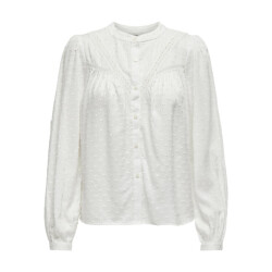 Jacqueline de Yong Jdyjade life ls dobby lace shirt w off-white