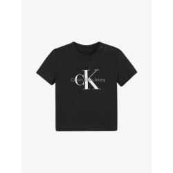 Calvin Klein Jongens shirt monogram zwart