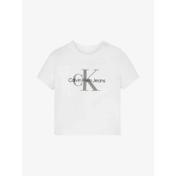 Calvin Klein Jongens shirt monogram wit